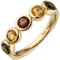 Ring aus 585 Gold Gelbgold mit Edelsteinen Citrin Granat Turmalin multicolor, Ringgröße:Innenumfang 52mm ~ Ø16.6mm