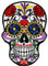 Embroidered Small Sugar Skull Heart Flowers Iron on Patch