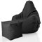 Green Bean 2er Set Sitzsack + Hocker - fertig befüllt - robust waschbar schmutzabweisend - Kinder & Erwachsene Bean Bag Bodenkissen Lounge Sitzhocker Relax-Sessel Gamer Gamingstuhl Pouf - Schwarz