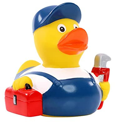 Schnabels Quietsche-Ente Klempner - Geschenk für Geburt Geburtstag Namenstag Kinder Baby Freund-in Mädchen Junge - Spielzeug Bade-Ente Badewanne Deko