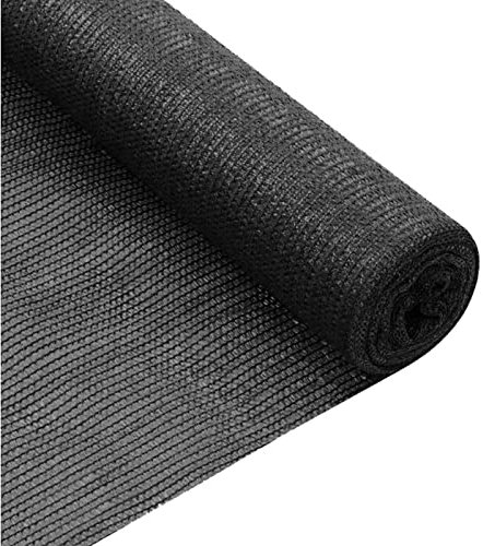 Acan Tradineur - Rollo de Malla de sombreo tupida, Cierre de ocultación de 120 g/m2, Alta Resistencia, Tela para cercar Jardines, fincas, huertos, Vallas (Negro, 1 x 10 m)