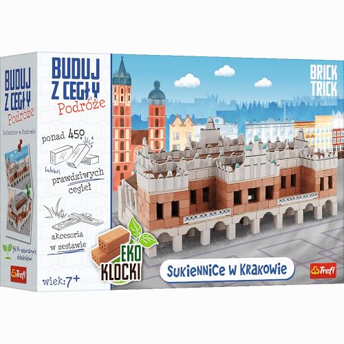 Brick Trick Trefl Reisen, BAU Mit Ziegel - Krakauer - 100% Naturziegel, Bauer, Kraken, EKO Klöcke mit Ziegel, DIY, Über 450 Zägel