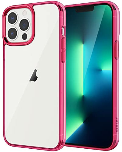 JETech Case for iPhone 13 Pro 6.1-Inch, Shockproof Bumper Cover, Anti-Scratch Clear Back (Red)