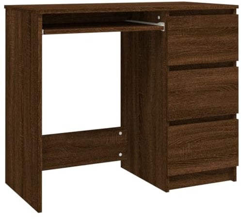 vidaXL Schreibtisch Computertisch Arbeitstisch Bürotisch PC Tisch Büro Laptoptisch Büromöbel Arbeitszimmer Braun Eichen-Optik 90x45x76cm Holzwerkstoff