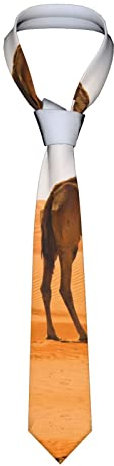 Desert Sand Camel Herren lange Krawatten: 144 x 7,9 cm, schmale Krawatte, lustige, langlebige Krawatten für Schule, Hochzeiten, Partygeschenk., Schwarz, Einheitsgröße