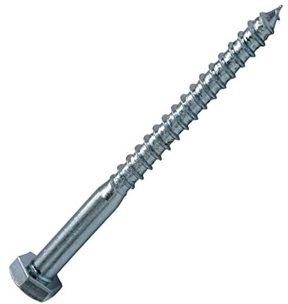 BRESKO Sechskant Holzschrauben 8x100 mm 50 Stück Schlüsselschrauben Sechskantschrauben verzinkt DIN 571 Holz-Schraube Stahl