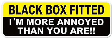 Meitaat Black Box Car Sticker Black Box Fitted Car Sign 30 x 10 cm Self Adhesive Vinyl Window Sticker Security Warning New Driver Car Bumper Speed Monitored Sign Removable Waterproof 5 PCS