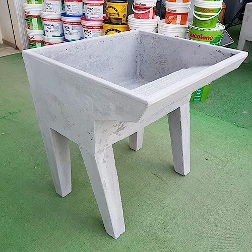 Pilozzo con lavatoio uso lavanderia con piedi in cemento grigio cm 70x63x73 h