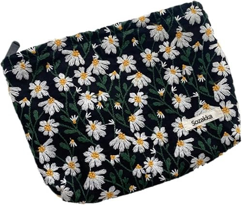 Kosmetiktasche Damen Reise Zubehör Kosmetiktasche Multifunktionale kulturbeutel Tragbare Reisekulturtasche, Makeup Organizer Cord Waschtasche,für Frauen und Mädchen(Schwarz)