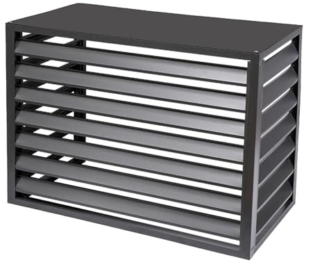 DELURA Wärmepumpe Pool, Klimaanlage Abdeckung - Anthrazit/Grau - Aluminium - Schutzgitter - Verkleidung - Einfache Montage (Size : 100x50x70(39.4x19.7x27.6in))