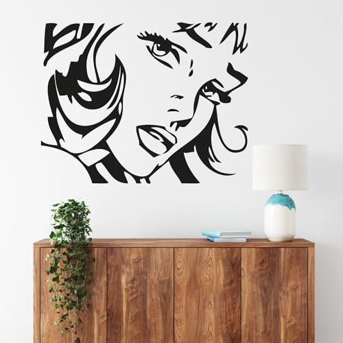 Wandtattoo Woman Lady Comic Girl Gesicht Face Wandaufkleber Wanddeko Flur