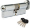 XFORT Colossus Polished Chrome 3 Star Kitemarked Thumb Turn Euro Cylinder Lock 45EX/55T (100mm), British Standard TS007 Anti-Snap Barrel Lock, Upvc Door Lock.