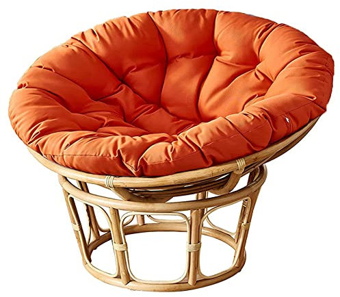 KRUPTI Papasansessel Kissen,Rund Papasan Sessel,Polster Für Papasansessel,Auflage,Polyrattan Sessel Hängesessel Kissen Papasan Stuhlkissen,(Nur Stuhlkissen)(Size:80x80cm,Color:Orange)