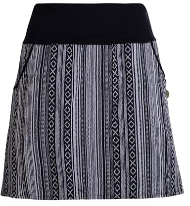 Vishes Damen Minirock Ethno-Style I Größe 32-46 I Bequem & modisch für Alltag & Freizeit I 100% Baumwolle I Für warme & kalte Monate I Nachhaltige Alternative Bekleidung