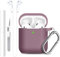 Lerobo Funda para Airpods, con kit de limpieza y correa magnética, cordón deportivo antipérdida, funda suave de silicona compatible con Apple AirPods de 2ª y 1ª generación