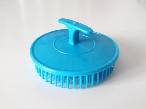 Brosse cheveux ronde plastique x2 - Lot de 2 brosses bleues, massage cuir chevelu, idéale cheveux courts