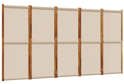 vidaXL 5-TLG. Paravent Taupe 350x180 cm
