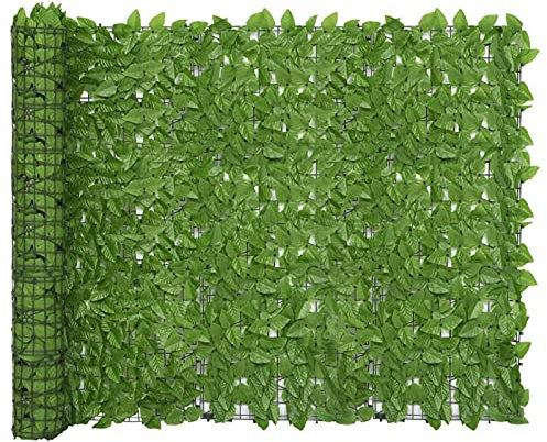BaraSh Balkon-Sichtschutz mit Grünen Blättern Sichtschutz Balkon Garten Sichtschutz Balkonschutz Sichtschutzmatte Balkon 500x150 cm