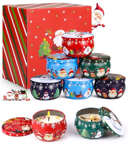 Velas Aromáticas,Navidad Velas Perfumadas 8 pcs Cera de Soja Aromaterapia Velas Decoración Regalo 100% Natural Velas Perfumadas Regalo Mujer Vela Aromaticas para Baño,Yoga,SPA,Aliviar el Estrés