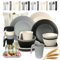 UHAPEER 67Pcs Camping Dinner Set for 6 People,Plastic Picnic Dinner Sets,Unbreakable Plastic Dinner Plates,Bowls,Cups Set,Camping Plate Set,Picnic,BBQ,Party,Campervan, Kitchen Equipment