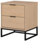 Inter Link - Nachttisch - Nachtkommode - Beistelltisch - Nachtschrank - Kiefer Massivholz - 2 Schubladen - Oak Colori - Luna 2S