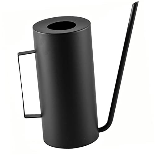 FUNOMOCYA Edelstahl Gießkanne Groß Fassungsvermögen Langem Ausgießer Langlebig Schwarz Für Zimmerpflanzen Indoor Garten Multifunktionale Blumenbewässerung Leicht Robust