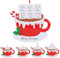 2024 Ornamento natalizio personalizzato di Tazza da caffè, Famiglia di 2/3/4/5/6, Ciondoli per albero di Natale con nomi personalizzati, Ornamenti da appendere all'albero di Natale, Famiglia di 6