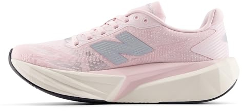 New Balance Chaussures de course FuelCell Rebel V5 pour femme, Granit rose/argent métallisé/lin, 39 EU