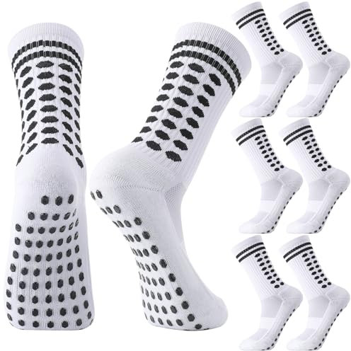 Utensilsto 3 Paare Fußball Socken Jungen 35-39 Fußballsocken Kinder Fussball Socken Anti Rutsch Grip Football Socks Rutschfeste Sportsocken Fußball Stutzen für Kinder Basketball Laufen Rugby Tennis