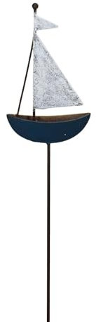 NETPROSHOP Maritimer Gartenstecker Segelschiff am Stab Höhe ca. 53 cm aus Metall, Auswahl:Segelschiff