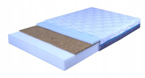 BDW Kindermatratze, Babybetten mit Kokosschaum, 120x60x8 cm, Babymatratze, Mittelhart, 3-Schichten, 2 optimale Härten H4 -H2