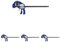 IRWIN 7133820 IW10505944 XP Serre-Joint/écarteur 450 mm, Bleu/Jaune/Argent (Lot de 4)