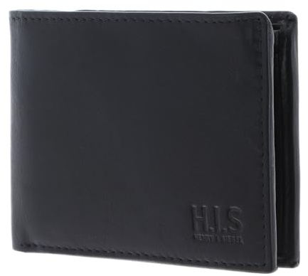 H.I.S Leder Geldbörse Wallet Black schwarz