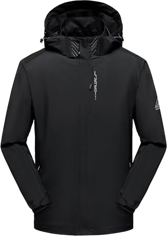 AMZSPORT Homme Veste coupe-vent et imperméable légère à capuche Imperméable Légère et Pliable Respirante pour Randonnée,Running,Voyage,Randonnée