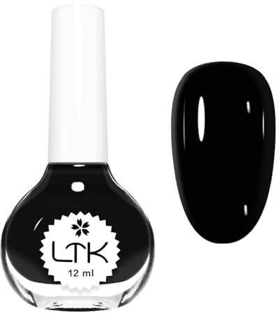 Black Nail Polish Quick Dry - Black Nail Varnish No Need for UV Curing - Long Lasting & Chip Resistant Classic Nails Polish - Water-Based Breathable Nail Varnish for Nail Art DIY Home Manicure
