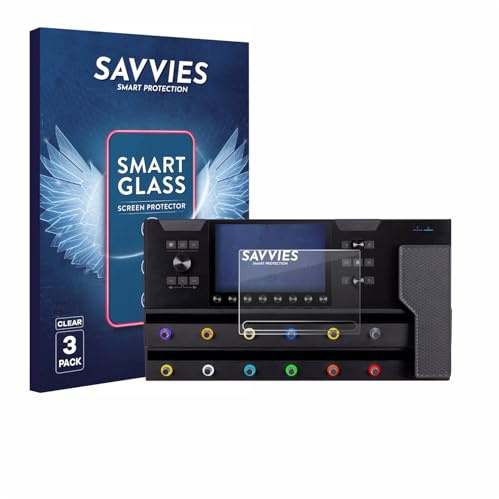Savvies Schutzglas für Line 6 Helix Stadium XL | 3 Stück Transparenter Displayschutz Made in Germany Panzer Schutz Glas 9H Schutzfolie HD Klar Blasenfrei Einfache Montage