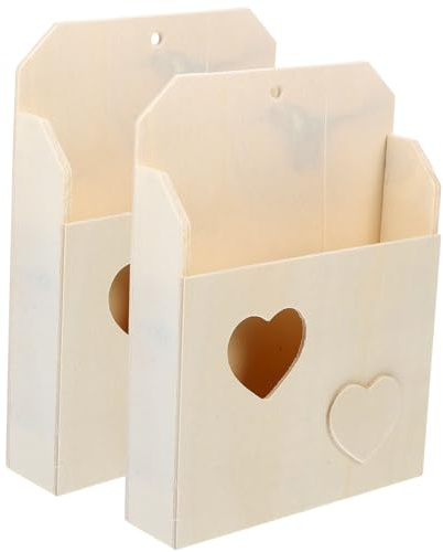 FONDOTIN Leere Naturholzbox für Kinder 2 Stück zum Malen und Basteln