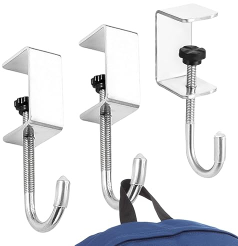 FinalCool 3 Piezas de Soportes para Bolsos de Mesa, Ganchos Ajustables para Bolsas de Mesa, para Bolsos de Oficina, Mochila, Escritorio, Auriculares, Colgador