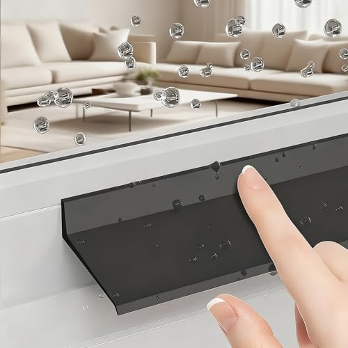 196.6 Self Adhesive Door Rain Drip Guard Waterproof Rubber Seal Strip with 5.5cm Lip 135° Beveled Drip Edge for Doors Windows & Cars Weatherproof Rain Deflector