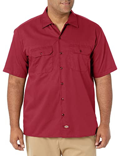 Dickies Herren Regular Fit Freizeit Hemd Shrt/S Work Shirt, Kurzarm, Rot (English Red ER), Gr. Large (Herstellergröße: L)