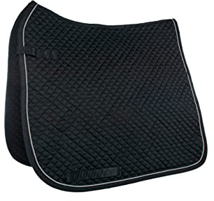 HKM Dressage Saddle cloth with piping Black/Silver Cob/Full