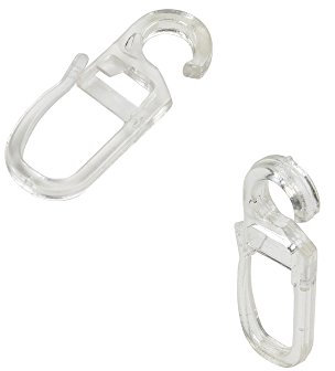 Liedeco Faltenlegehaken für Ringe 16/20 mm - glasklar - 8 Stück