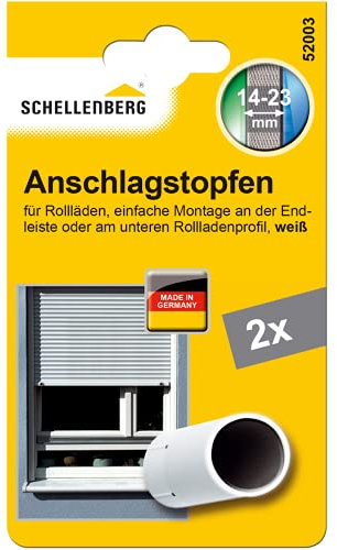 Schellenberg 52003 Rolladenstopper Anschlagstopfen für Rollladen 2 Stück - Doppelpack, Weiß