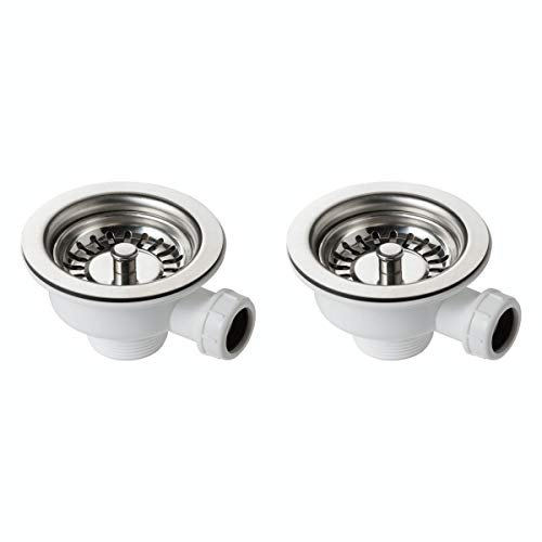 Leisure Sinks WKIT04/ Basket Strainer Waste 89MM x2 Kit, Chrome