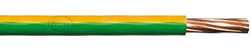 Merriway BH01514 Single Core Round Earth Cable, 6491X 2.5mm Yellow & Green, 10 Metres (33 feet) 2.5mm Underground 6491X, 2.5 mm