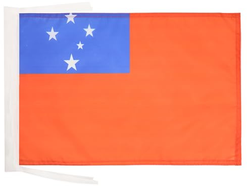 AZ FLAG Samoa Flag 45x30 cm Samoan Banner 100D Polyester Cords | Indoor and outdoor use 12x18 in decorative flag double stitched seams and reinforced edges with ties