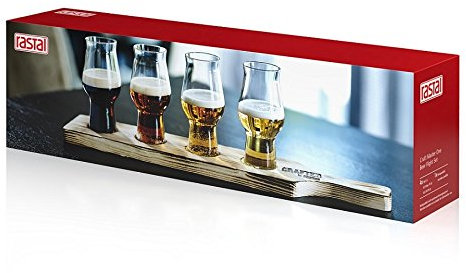 Rastal Beer Flight Lot de 4 x 0,195l + Planche de dégustation