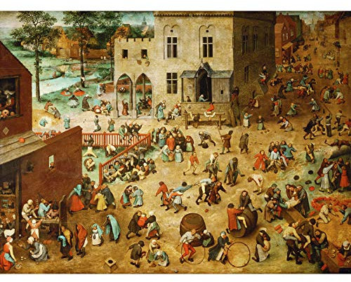 Pieter Bruegel The Elder Kinderspiele, großer Kunstdruck, Poster, Wanddekoration, hochwertiges Wandbild