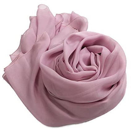 Forever Angel Luxus Damen Georgette Seidentuch 100% Seiden-schals Stola Halstücher Flieder Maße 53 x 53 / 135cm x 135cm