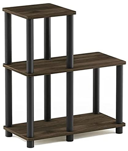 Furinno Turn-N-Tube Tablette Décorative d'Appoint, Noyer Columbia/Noir, One Size